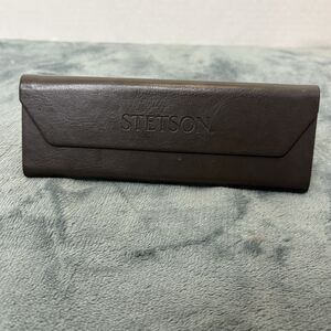 Vintage Stetson Sunglass Eyeglass Case Brown Triangle Magnetic Close Leather